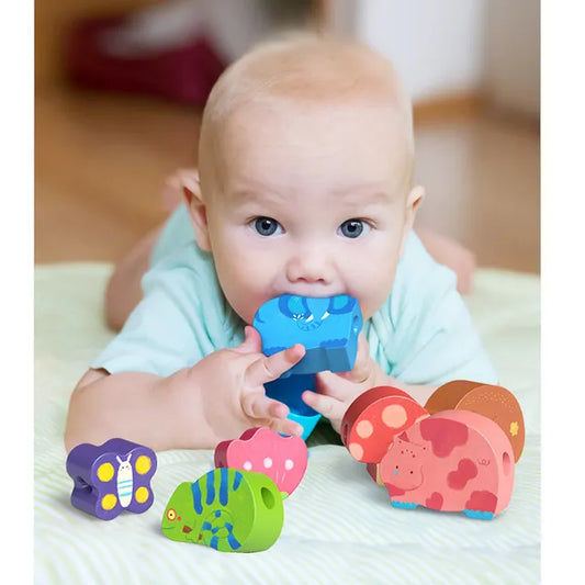 Mideer - Lacing Beads - Forest Animals - Age 18+ Months | ميدير - حبل الخرز - حيوانات الغابة - العمر 18+ شهرًا