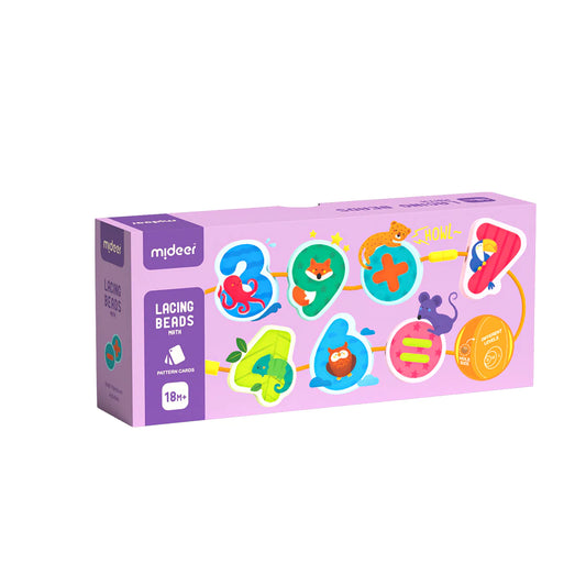 Mideer - Lacing Beads - Numbers and Animals - Age 18+ months | ميدير - حبل الخرز - الأرقام والحيوانات - العمر +18 شهر