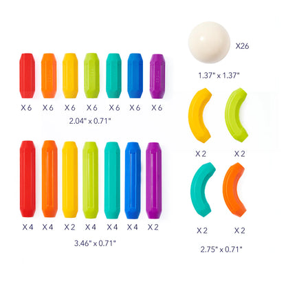 Mideer - Rainbow Magnetic Sticks - 100 pcs - Age 3+ | ميدير - عصي قوس قزح المغناطيسية - 100 قطعة - العمر 3+