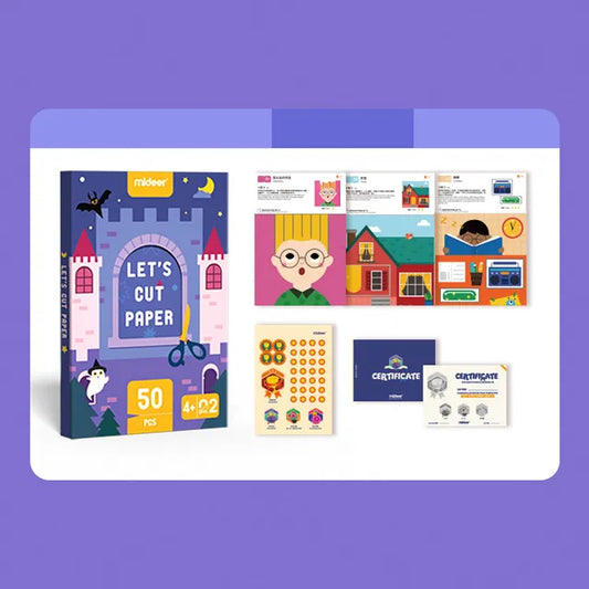 Mideer - Let's Cut Paper - Middle Level – Age 4+ | ميدير - تقطيع الورق - مستوى متوسط – العمر 4+