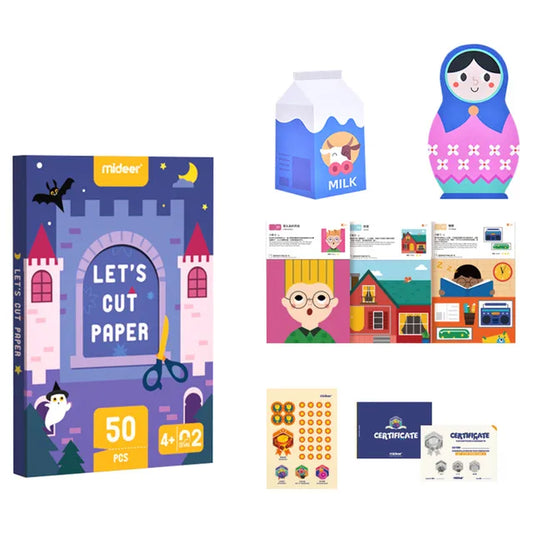 Mideer - Let's Cut Paper - Middle Level – Age 4+ | ميدير - تقطيع الورق - مستوى متوسط – العمر 4+