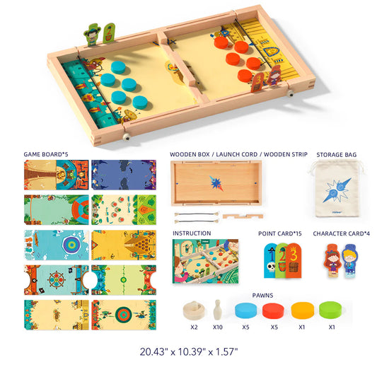 Mideer - 10 in 1 Carrom Board Game – Age: 3+ | ميدير - 10 في 1 لعبة كاروم بورد – العمر 3+