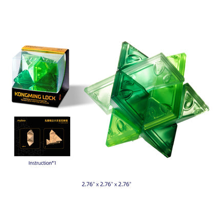 Mideer - Neon Space Kongming Lock - Hexagonal Gem - Age +3 | ميدير - قفل الفضاء النيون كونغمينغ - الجوهرة السداسية - العمر +3