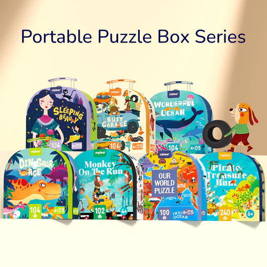 Mideer - Gift Box Puzzle - Dinosaur Age - age +3 | ميدير - صندوق الهدايا لعبة التركيب - عصر الديناصور - العمر +3