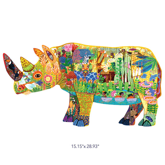 Mideer - Large Animal - shaped Puzzle Dream Rhinoceros - 280 pieces - Age 6+ | ميدير - لعبة التركيب الكبيرة على شكل حيوان - بازل حلم وحيد القرن - 280 قطعة - العمر 6+