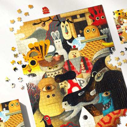 Mideer - Artist Puzzle - Japanese Monsters 1000P - Age 12+ | ميدير - لعبة تركيب بازل الفنان - الوحوش اليابانية 1000 قطعة - العمر 3+