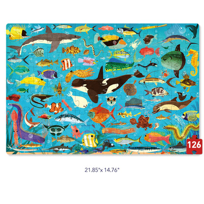 Mideer - Let's Learn! - Ocean Trip puzzle - 126 pieces - Age 4+ | ميدير - لعبة تركيب البازل هيا لنتعلم - رحلة المحيط - 126 قطعة - العمر 4+