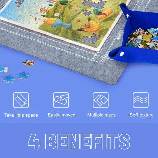 Mideer - Puzzle Mat ( blanket ) for 500 - 2000P For Kids - Age 3+ | ميدير - سجادة خاصة للعبة التركيب - تتسع لعدد قطع بازل ( 500-2000 ) - العمر 3+