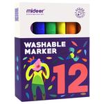 Mideer - Washable Markers - 12 Colors - Age 3+ | قلم ماركر قابل للغسل من ميدير - 12 لون - العمر 3+