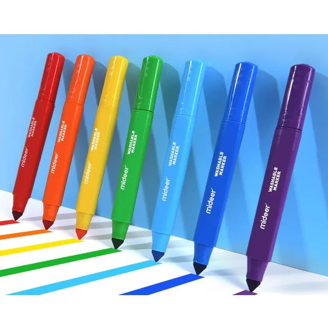 Mideer - Washable Marker - 24 colors - Age 3+ | ميدير - قلم ماركر قابل للغسل - 24 لون - العمر 3+