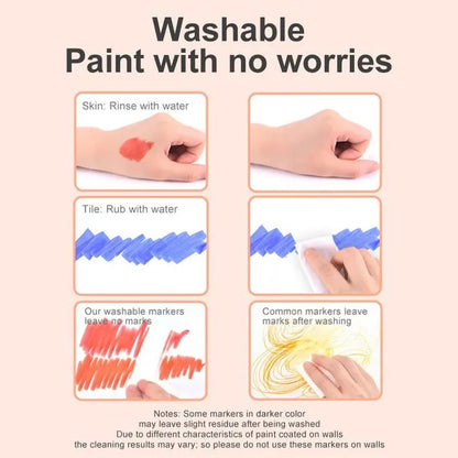 Mideer - Washable Marker - 24 colors - Age 3+ | ميدير - قلم ماركر قابل للغسل - 24 لون - العمر 3+