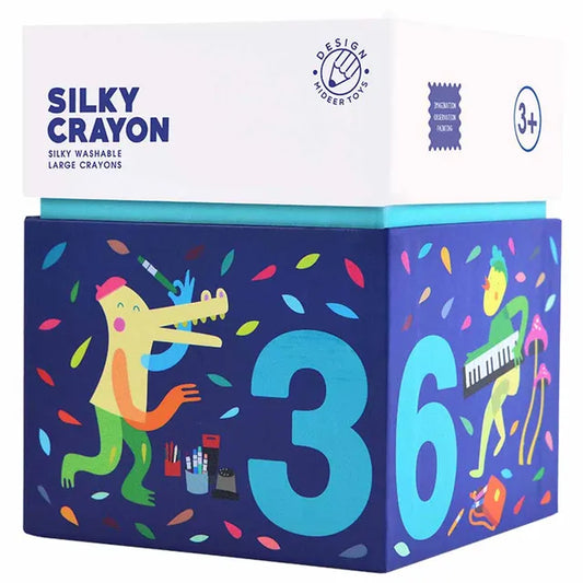 Mideer - Washable Silky Crayon - 36 colors - Age 3+ | ميدير - أقلام الشمع الحريرية القابلة للغسل - 36 لون - العمر 3+