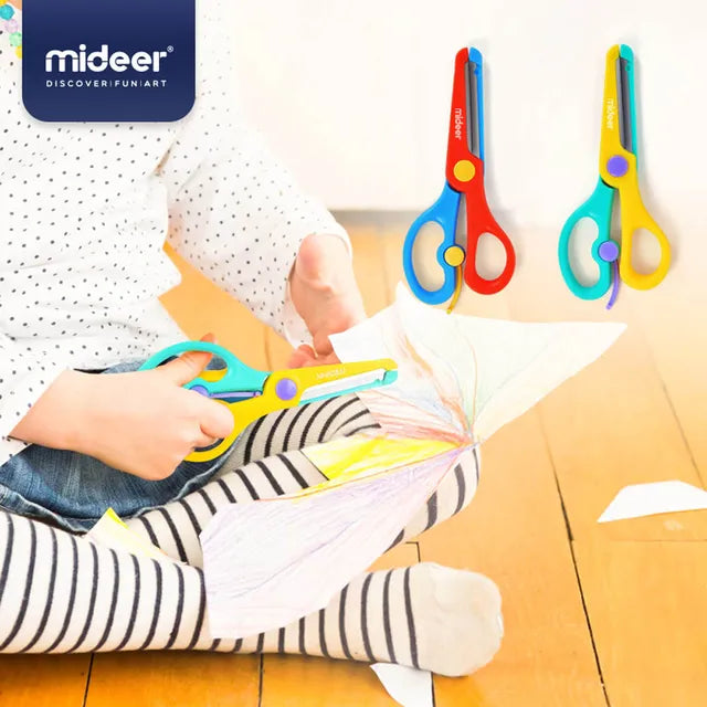 Mideer - Kids Scissors - Yellow & Green - Age 3+ | ميدير - مقص أطفال - أصفر وأخضر - العمر 3+