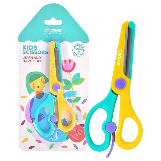 Mideer - Kids Scissors - Yellow & Green - Age 3+ | ميدير - مقص أطفال - أصفر وأخضر - العمر 3+
