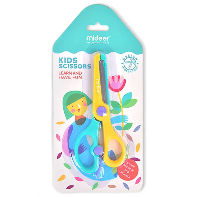 Mideer - Kids Scissors - Yellow & Green - Age 3+ | ميدير - مقص أطفال - أصفر وأخضر - العمر 3+