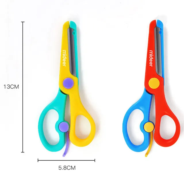 Mideer - Kids Scissors - Red & Blue - Age 3+ | ميدير - مقص أطفال - أحمر وأزرق - العمر 3+