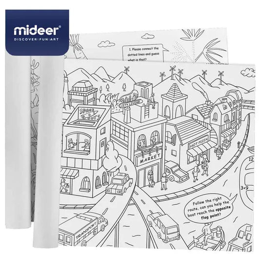 Mideer - Giant Coloring Roll - City - Age 3+ | ميدير - رول تلوين حجم كبير - المدينة - العمر 3+