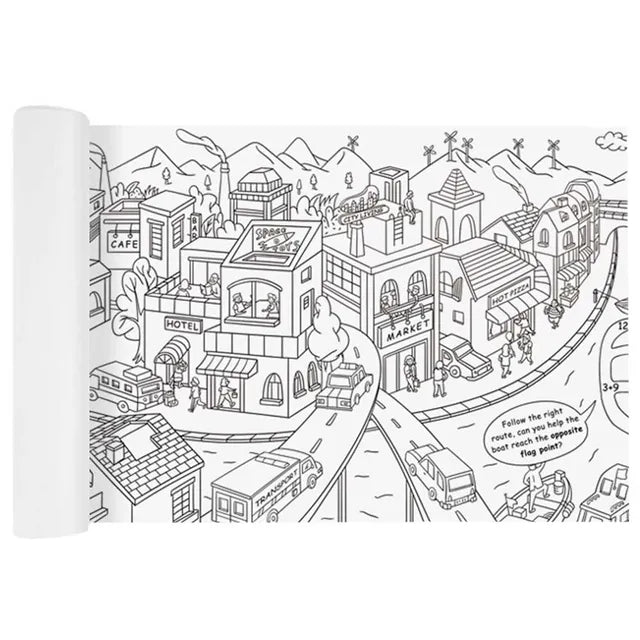 Mideer - Giant Coloring Roll - City - Age 3+ | ميدير - رول تلوين حجم كبير - المدينة - العمر 3+