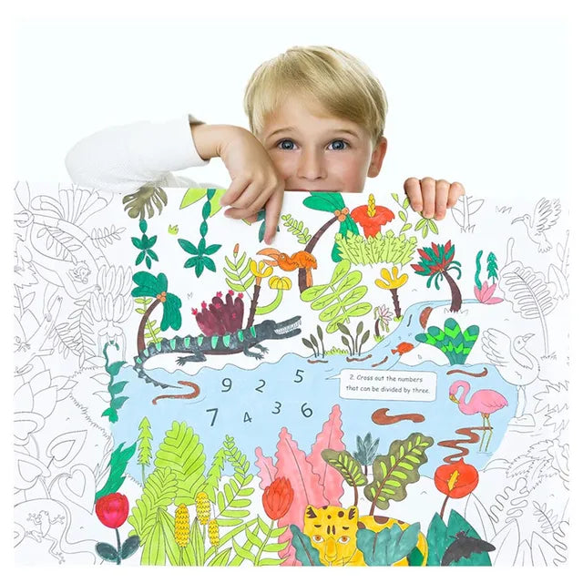 Mideer - Giant Coloring roll - jungle - Age 3+ | ميدير - رول تلوين حجم كبير - الغابة - العمر 3+