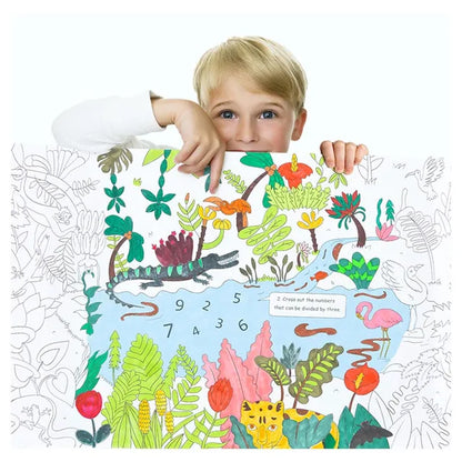 Mideer - Giant Coloring roll - jungle - Age 3+ | ميدير - رول تلوين حجم كبير - الغابة - العمر 3+