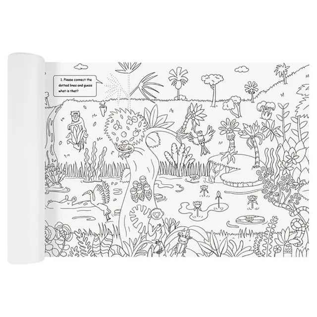 Mideer - Giant Coloring roll - jungle - Age 3+ | ميدير - رول تلوين حجم كبير - الغابة - العمر 3+