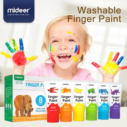 Mideer - Finger Paint - 8 Colors - Age 3+ | ميدير - ألوان الرسم بالأصابع - 8 ألوان - العمر 3+