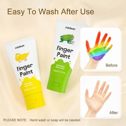 Mideer - Finger Paint - 8 Colors - Age 3+ | ميدير - ألوان الرسم بالأصابع - 8 ألوان - العمر 3+