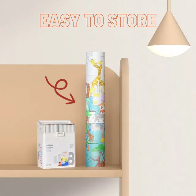 Mideer - 25m Painting Paper Roll - Age 3+ | ميدير - رول ورق رسم 25 متر - العمر 3+