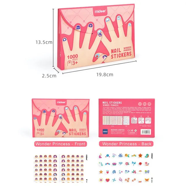 Mideer - Nail Stickers - Wonder Princess - Age 3+ | ميدير - ملصقات أظافر الأطفال - الأميرة العجيبة - العمر 3+
