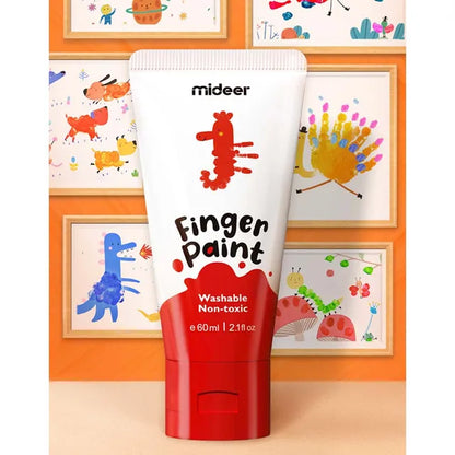 Mideer - Finger Paint - 6 colors - Age 3+ | ميدير - ألوان الرسم بالأصابع - 6 ألوان - العمر 3+