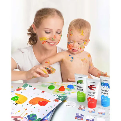 Mideer - Finger Paint - 6 colors - Age 3+ | ميدير - ألوان الرسم بالأصابع - 6 ألوان - العمر 3+