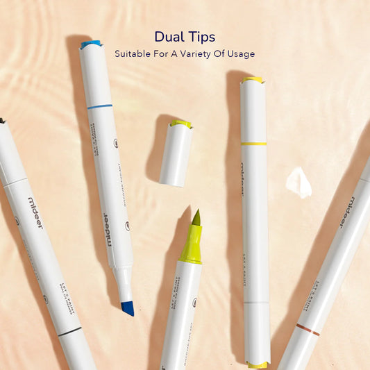Mideer - Dual Tip Marker - 48 Colors - Age 4+ | ميدير - أقلام ألوان ماركر المزدوجة - 48 لون - العمر 4+
