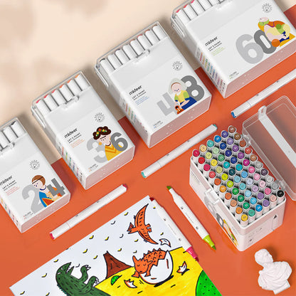 Mideer - Dual Tip Marker - 48 Colors - Age 4+ | ميدير - أقلام ألوان ماركر المزدوجة - 48 لون - العمر 4+