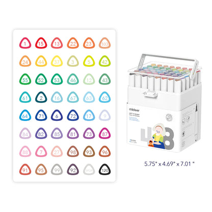 Mideer - Dual Tip Marker - 48 Colors - Age 4+ | ميدير - أقلام ألوان ماركر المزدوجة - 48 لون - العمر 4+