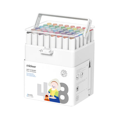 Mideer - Dual Tip Marker - 48 Colors - Age 4+ | ميدير - أقلام ألوان ماركر المزدوجة - 48 لون - العمر 4+