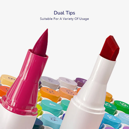 Mideer - Dual Tip Marker - 48 Colors - Age 4+ | ميدير - أقلام ألوان ماركر المزدوجة - 48 لون - العمر 4+