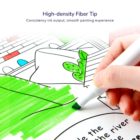 Mideer - Dual Tip Marker - 60 Colors - Age 4+ | ميدير - أقلام ألوان ماركر المزدوجة - 60 لون - العمر 4+