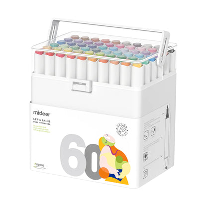 Mideer - Dual Tip Marker - 60 Colors - Age 4+ | ميدير - أقلام ألوان ماركر المزدوجة - 60 لون - العمر 4+