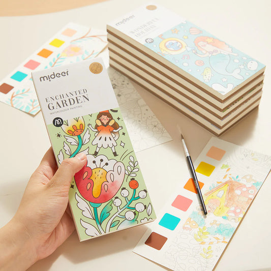 Mideer - Watercolor Painting - Enchanted Garden - Age 5+ | ميدير -دفتر تلوين الألوان المائية - الحديقة المسكونة - العمر 5+