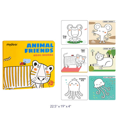 Mideer - Coloring Book - Animal Friends - Age 3+ | ميدير - كتاب التلوين - أصدقاء الحيوانات - العمر 3+