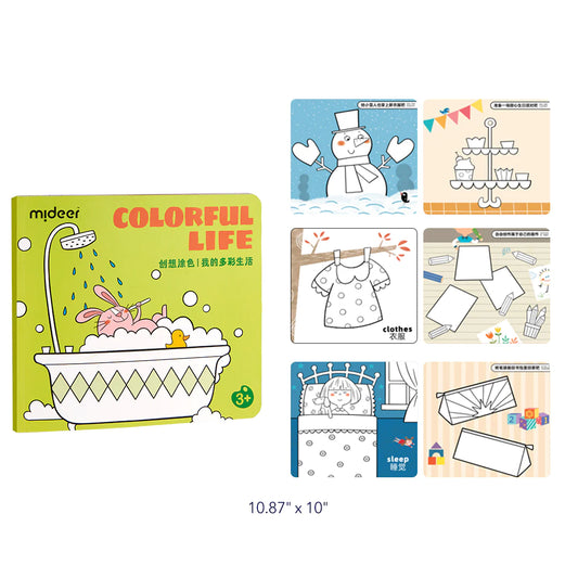 Mideer - Coloring Book - Colorful Life - Age 3+ | ميدير - كتاب التلوين - الحياة الملونة - العمر 3+