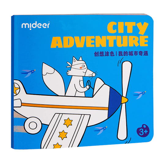Mideer - Coloring Book - City Adventure - Age 3+ | ميدير - كتاب التلوين - مغامرات المدينة - العمر 3+