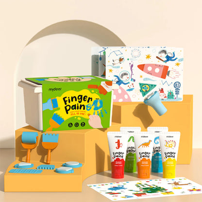 Mideer - Finger painting set - 12 colors - Age 3+ | ميدير - مجموعة الرسم بالأصابع - 12 لون - العمر 3+