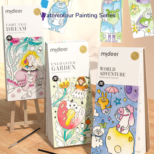 Mideer - Watercolor Painting - Wonderful Holiday - Age 5+ | ميدير - دفتر التلوين بالألوان المائية - العطلة الرائعة - العمر 5+