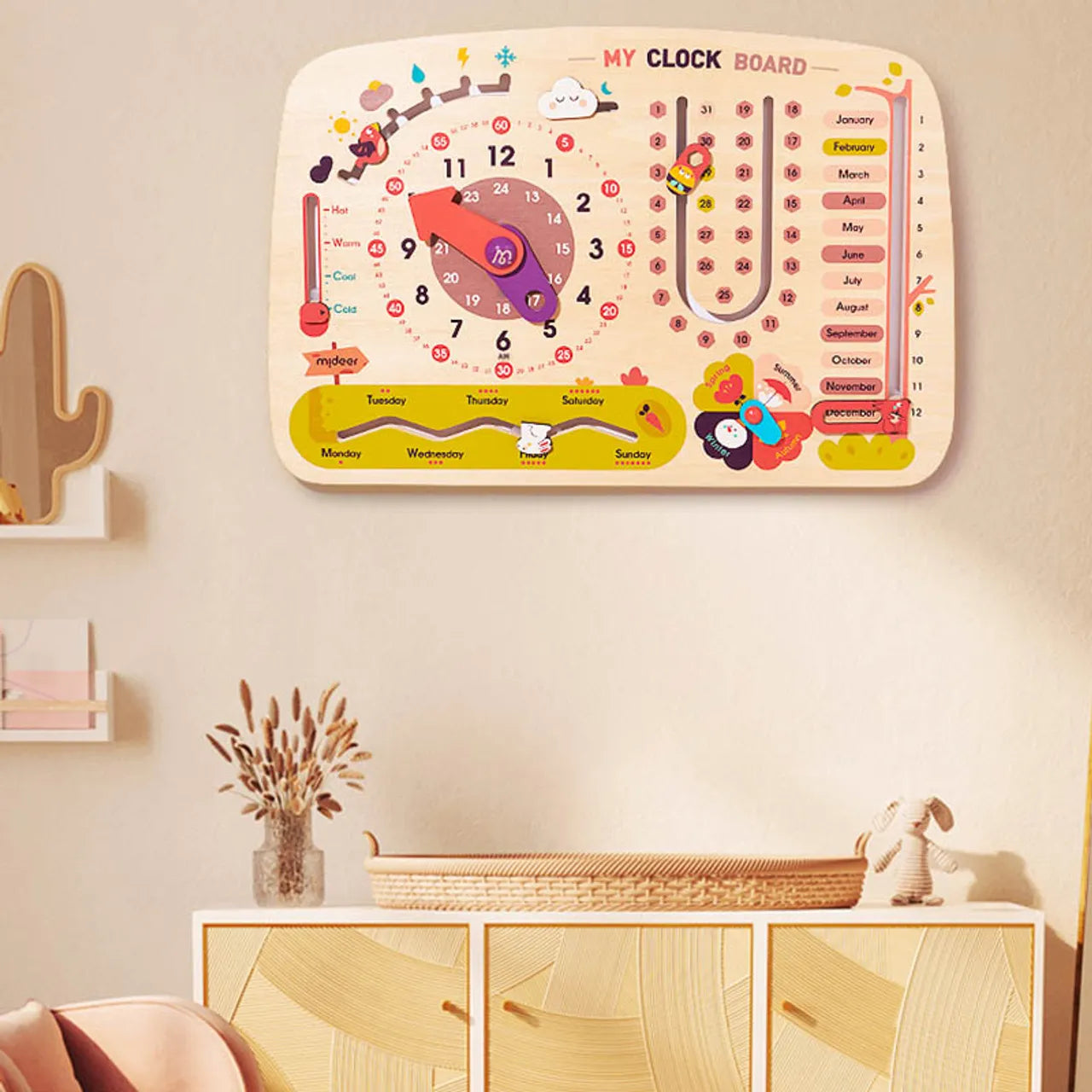 Mideer - Versatile Clock Board - Age 3+ | ميدير - لوحة الساعة متعددة الاستخدامات - العمر 3+