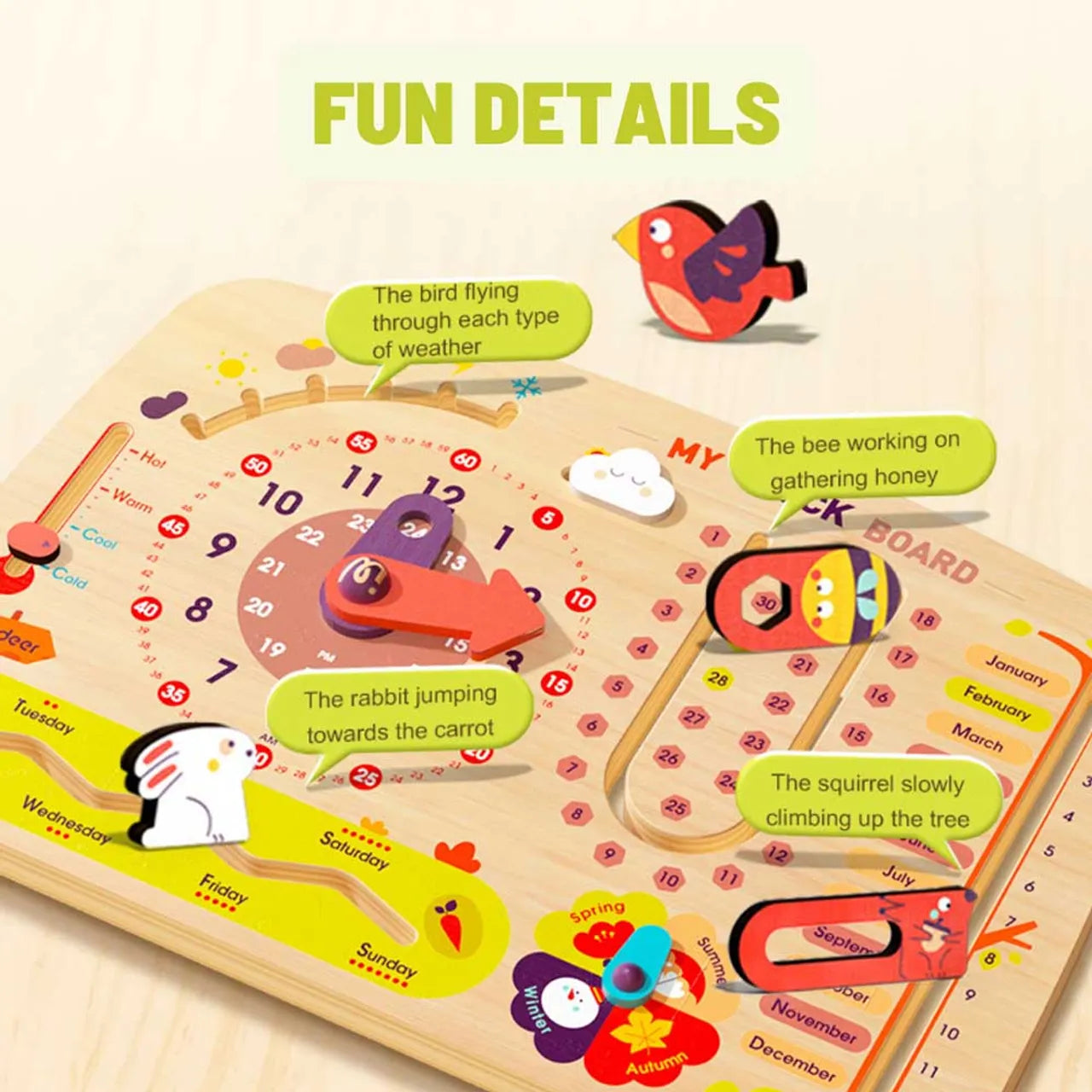 Mideer - Versatile Clock Board - Age 3+ | ميدير - لوحة الساعة متعددة الاستخدامات - العمر 3+
