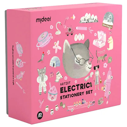 Mideer - Electric Stationery Set - Artist (Pink) - Age 3+ | ميدير - مجموعة القرطاسية الكهربائية - الفنان (وردي) - العمر 3+