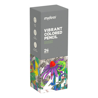 Mideer - Vibrant Colored Pencil - 24 Colors - Age 4+ | ميدير - أقلام الرصاص الملونة - 24 لون - العمر 4+