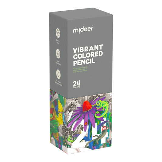 Mideer - Vibrant Colored Pencil - 24 Colors - Age 4+ | ميدير - أقلام الرصاص الملونة - 24 لون - العمر 4+
