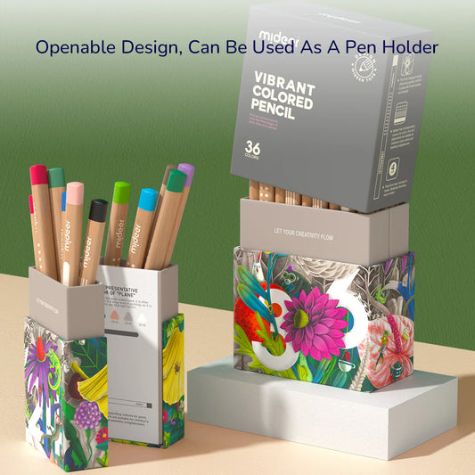 Mideer - Vibrant Colored Pencil - 48 Colors - Age 4+ | ميدير - أقلام الرصاص الملونة - 48 لون - العمر 4+